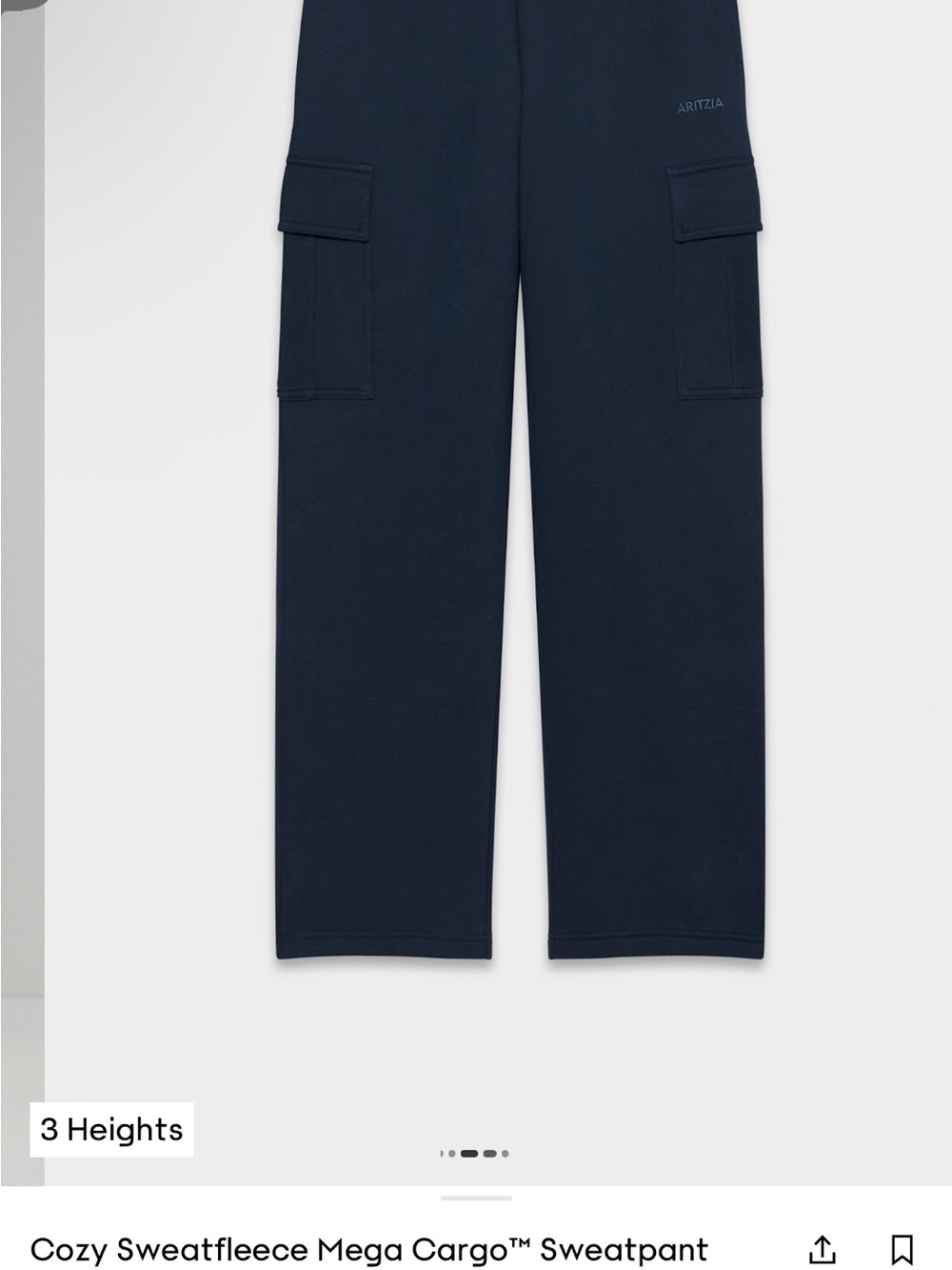 Aritzia Mega Cargo Sweatpant - Navy Blue